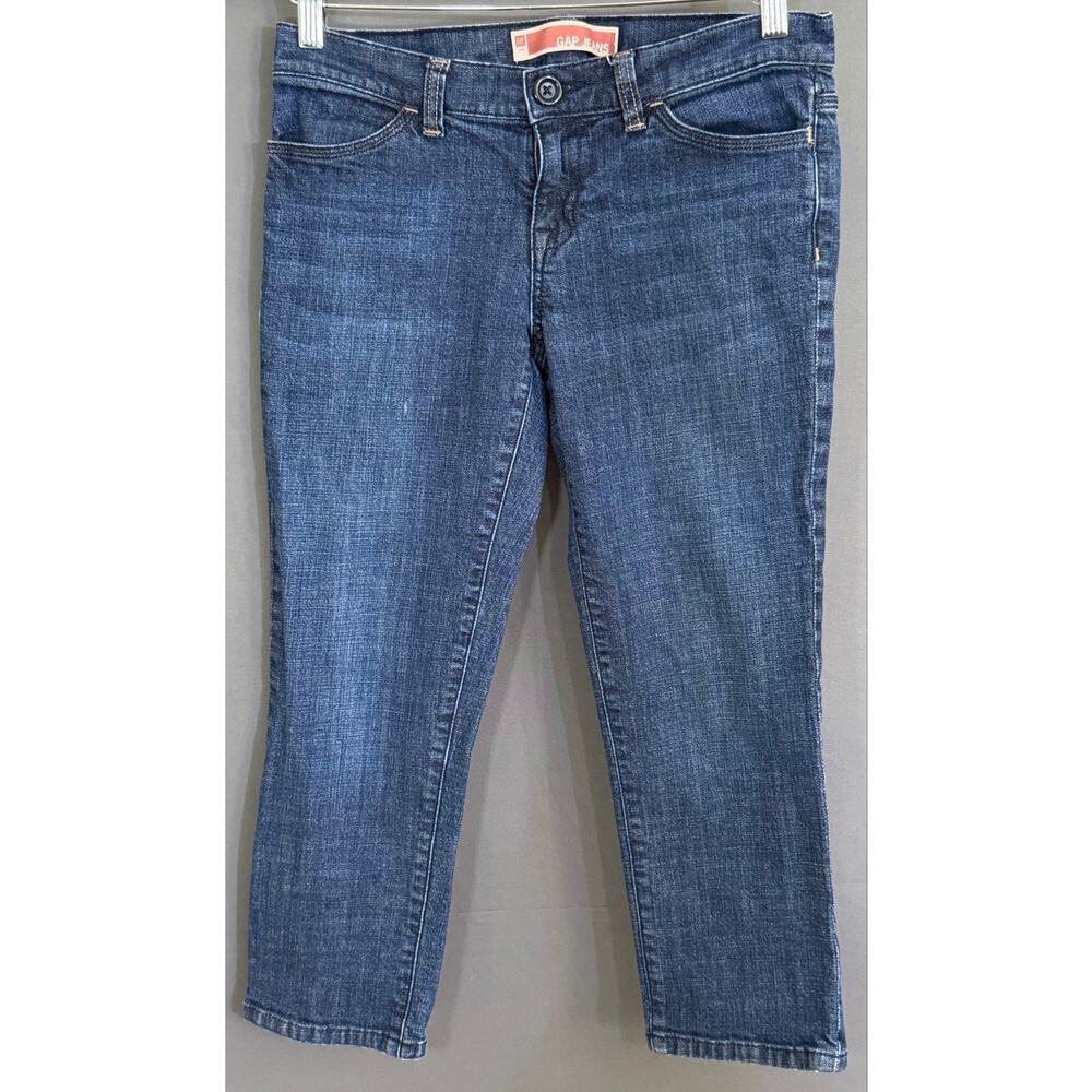 Gap Premium Straight Crop Jeans Size 2 Medium Indigo Y2K Stretch